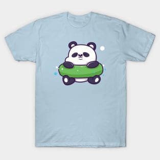 Cute Panda With Swim Ring T-Shirt